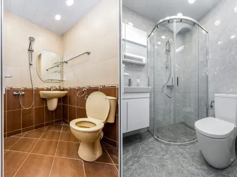 Salle de bain — robinetterie et meuble vasque à Paris 13e